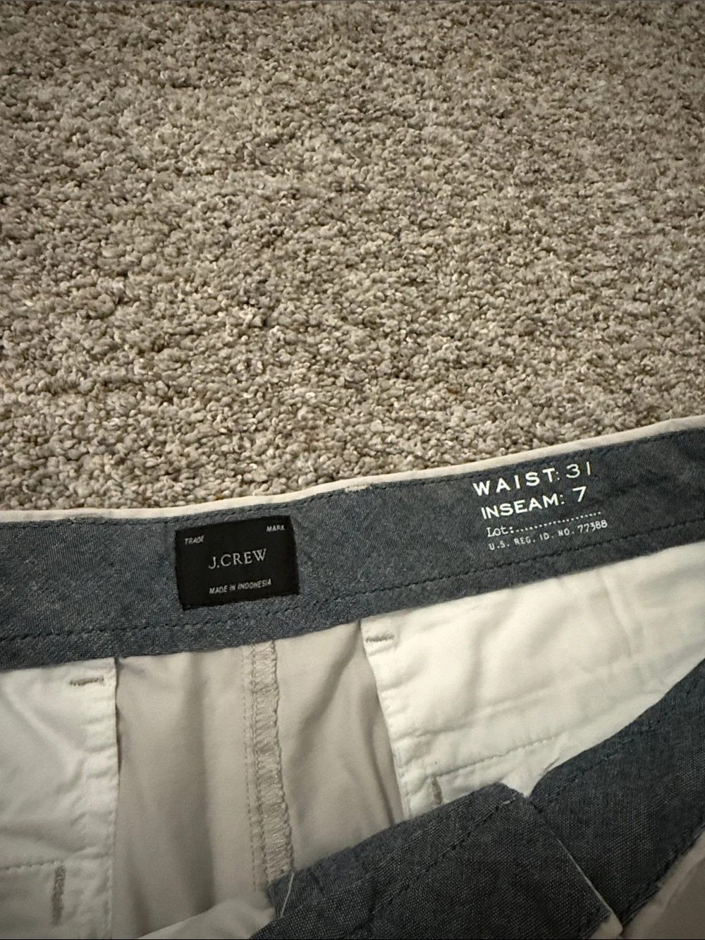 J. Crew Men’s Khaki Flat-Front Cotton Shorts 31